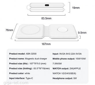 Wireless charger 2in1 / ABK-Q500