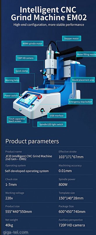 JCID Intelligent CNC automatic Grind Machine 2.Gen EM02 + fixture moulds