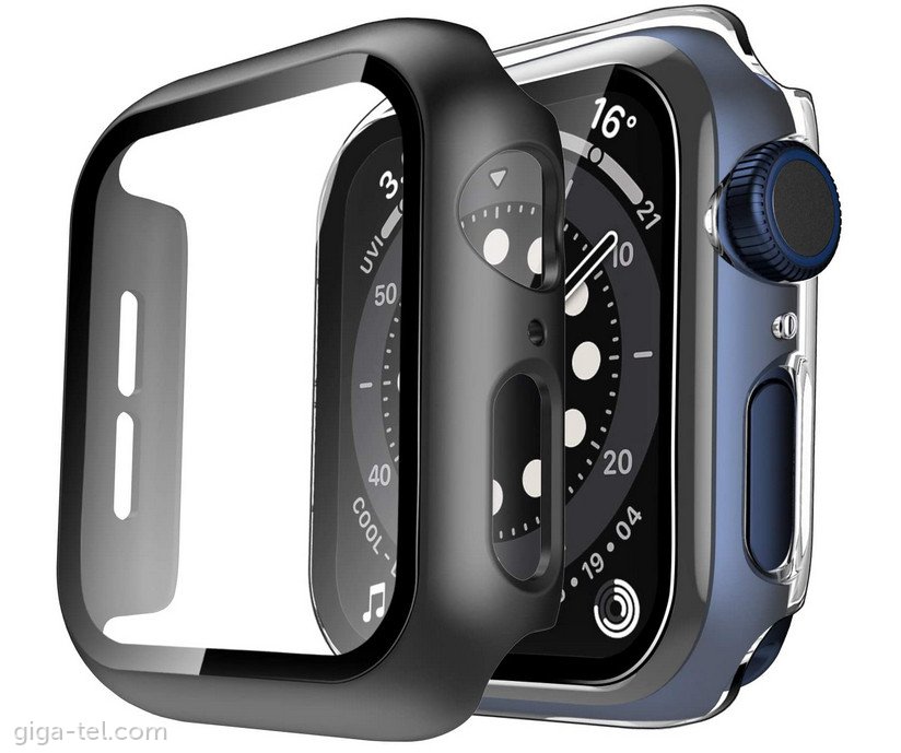 Apple Watch 44mm protective case+glass mirror black