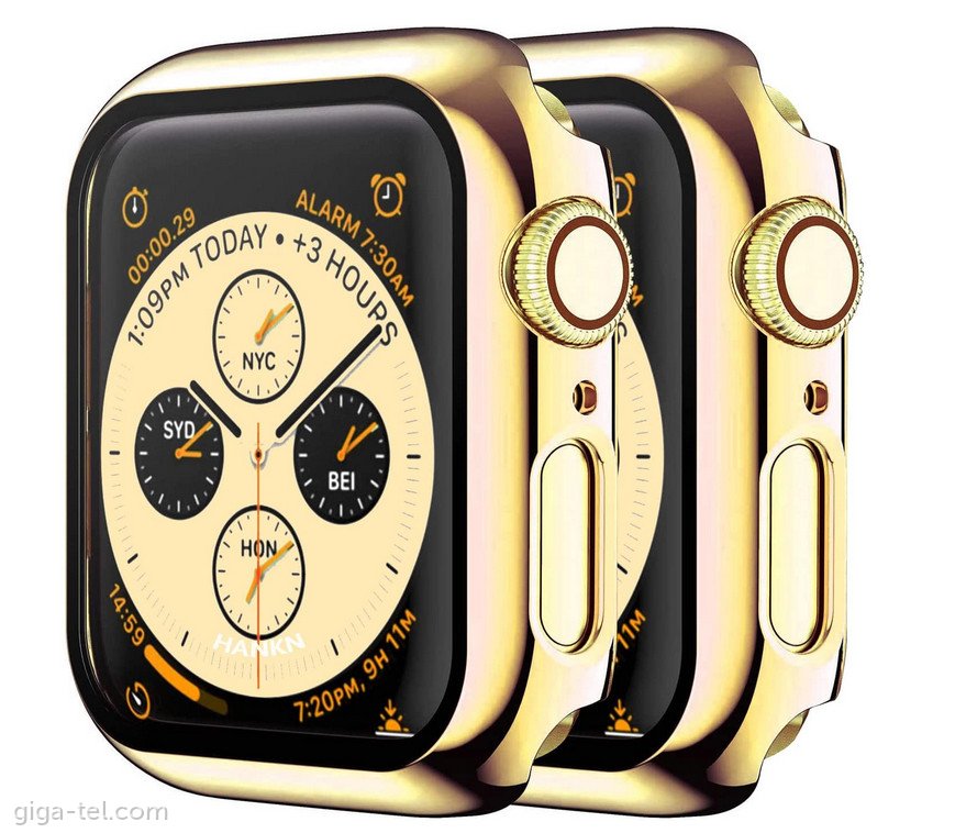 Apple Watch 38mm protective case+glass gold