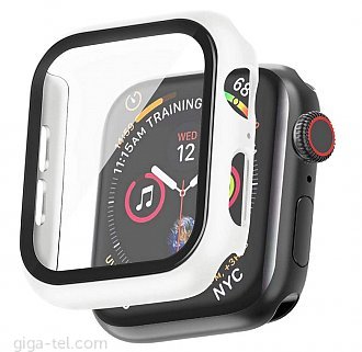 Apple Watch 38mm protective case+tempered glass white