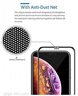 iPhone X,XS,11 Pro 3D anti dust net tempered glass