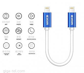 MAGICO For iPhone 8-12 Pro Max Lightning To Lightning Data Transfer Cable Data Lightning Cable Picture File Transfer Copy Data