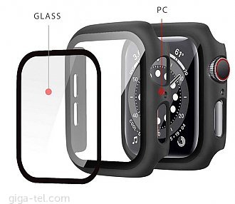 Apple Watch 38mm protective case+tempered glass matt black