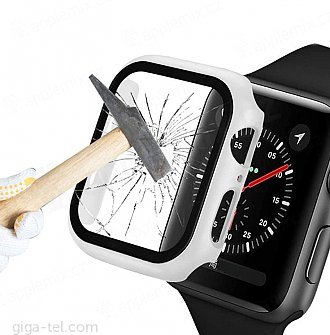 Apple Watch 42mm protective case+tempered glass white