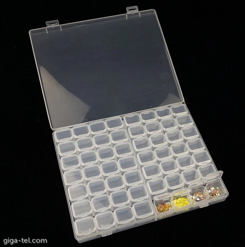 Plastic storage box for screws -  56 grids