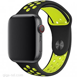 Apple Watch 38/40/41mm SPORT silicon belt black/green