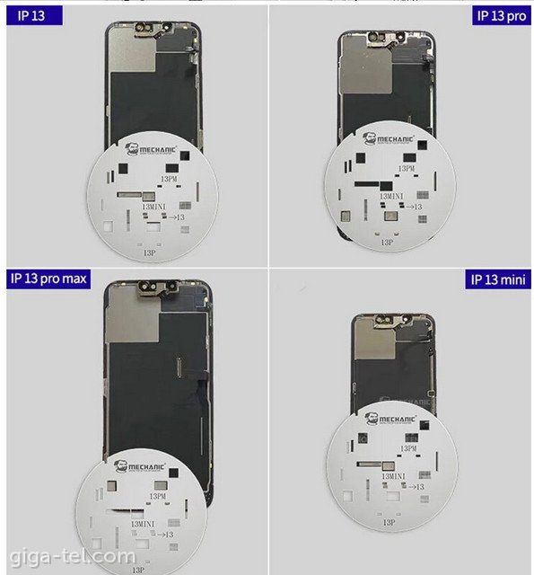 Mechanic stencil for iPhone LCD series 11,12,13 - SET 10pcs