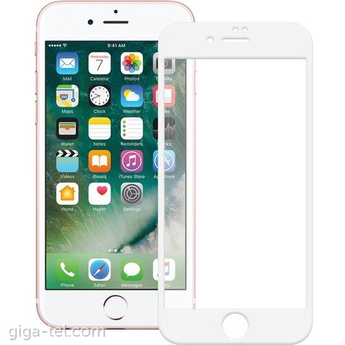 iPhone 7,8 5D temepred glass white
