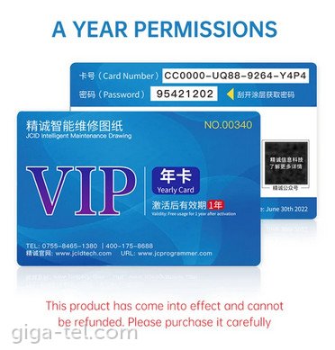 JCID acess card for schematic diagrams - 1 year