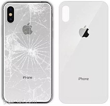 iPhone X tempered glass / back cover white