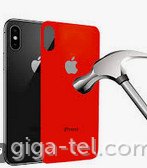 iPhone XS Max tempered glass / back cover red