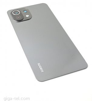 Xiaomi 11 Lite battery cover mirror black/ gray including camera lens and CE description(model M2109K9AG) - possible use for 5G version also - missing only 5G logo