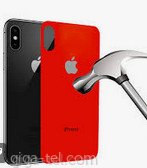 iPhone XS Max tempered glass / back cover red