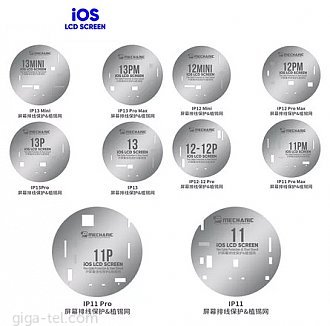 Mechanic stencil for iPhone LCD series 11,12,13 - SET 10pcs