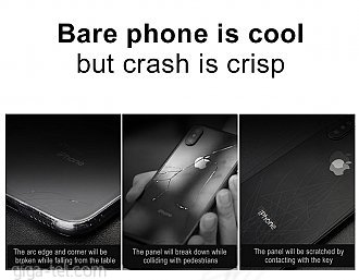 iPhone 7+,8+ tempered glass / back cover black