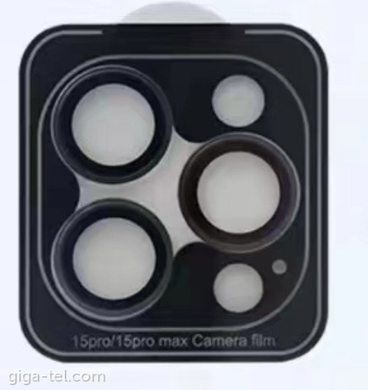 iPhone 15 Pro, Pro Max camera tempered glass black