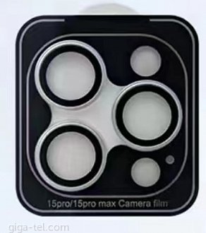 iPhone 15 Pro, Pro Max camera tempered glass silver