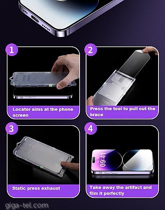 iPhone 13 Pro Max,14 Plus Auto Alignment Kit 2pcs glass Clear