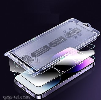 iPhone 14 Pro auto alignment Kit 2pcs clear glass - privacy