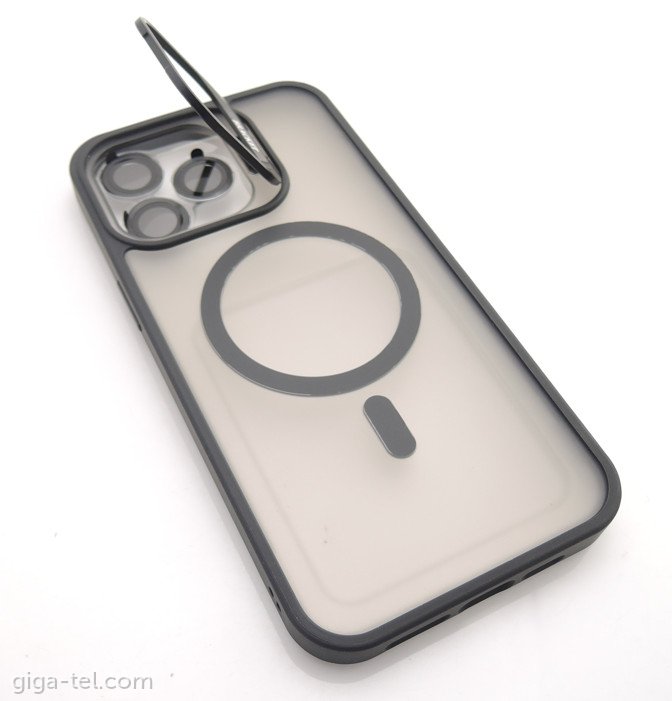 iPhone 15 Pro magnetic TPU case with camera holder black