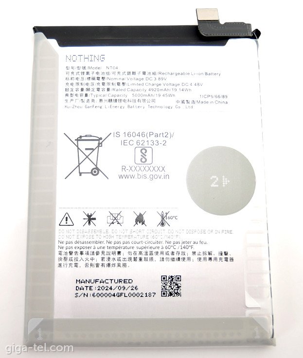 NothingPhone 3A / NT04 battery 