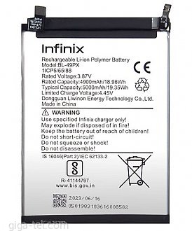 5000mAh - Infinix GT 10 Pro( X6739 ) / Zero 30 5G( X6731 ) 