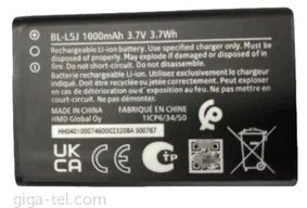 1000mAH - Nokia 105 2023, full original,label changed
