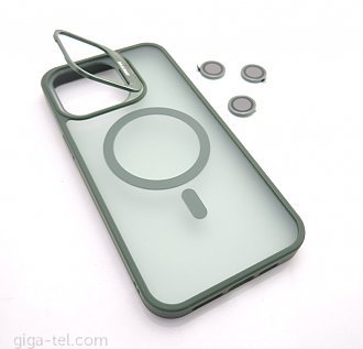 iPhone 15 Pro Max magnetic TPU case with camera holder green