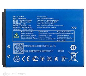 460mAh - Alcatel OneTouch 1013X, OneTouch 1035D, OneTouch 1046D, OT-1013X, OT-1035D, OT-1046D 