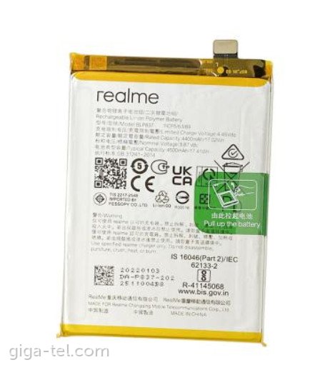 Realme BLP837 battery - reprint QR