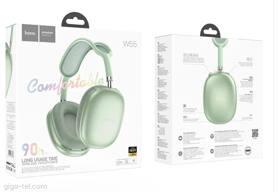 HOCO W55 HiFi Wireless Headphones Green