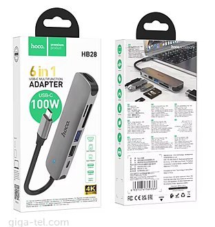 HOCO HB28 6-in-1 USB-C Multifunction adapter