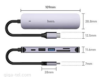 HOCO HB28 6-in-1 USB-C Multifunction adapter